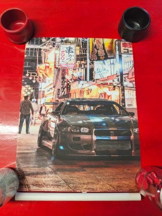 Póster de coche y anime