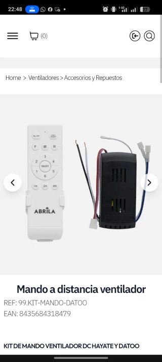 Mando ABRILA para ventilador de techo