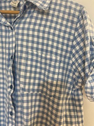 Camisa de Cuadros Vichy Azul y Blanca