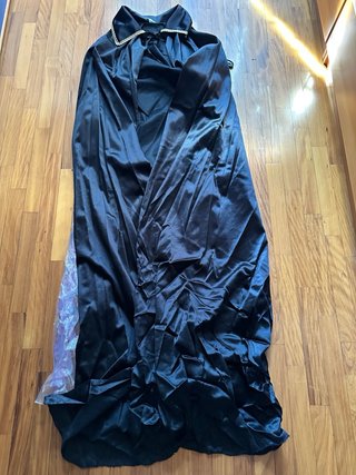 Mantello Nero Costume Teenager Oro
