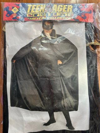 Mantello Nero Costume Teenager Oro
