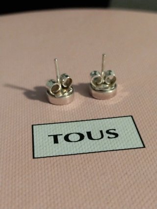 Pendientes Tous Oso Rosa plata