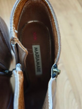 Botines tacón MariaMare beige/marrón