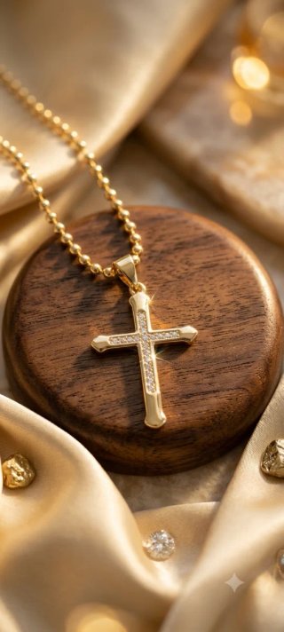 Colgante de Cruz con Brillantes