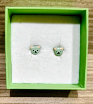 Pendientes Osito Plata Niña