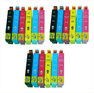 Pack 18 Cartuchos Tinta Epson T0791-T0796