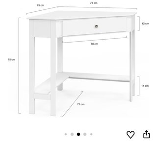 Escritorio esquinero blanco IDMarket
