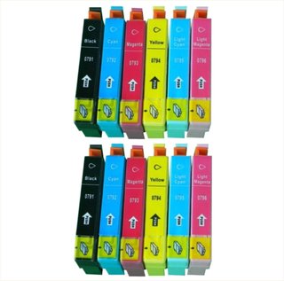 Pack 12 Tinta Epson T0791 Compatible