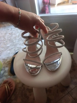 Sandalias de Fiesta Plateadas Talla 37