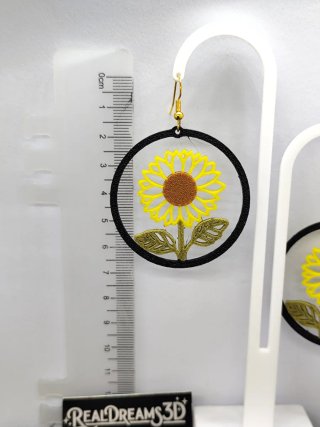 Pendientes Girasol 3D REAL DREAMS 3D