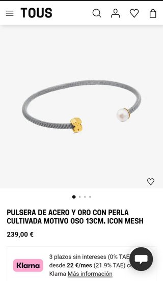 Pulsera Tous de Acero y Oro con Perla