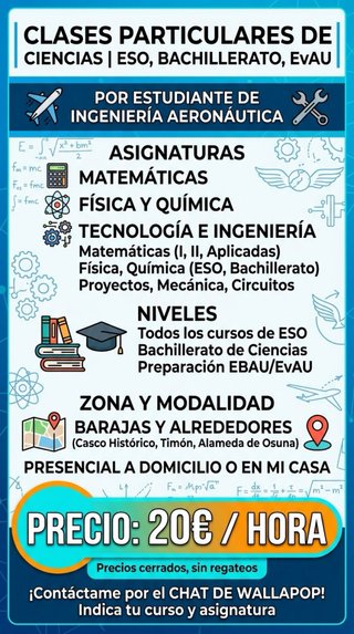 Profesor de clases particular ESO y Bachillerato