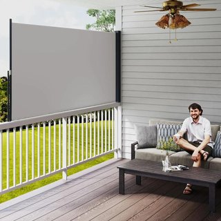Toldo Lateral Retráctil Anti UV Privacidad Gris