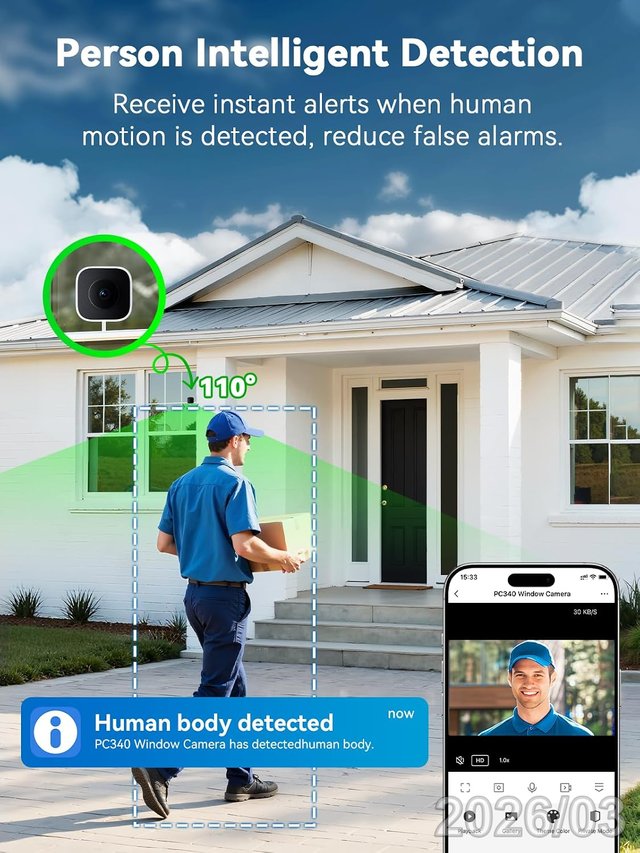 OUTINPUT Camara Ventana 3MP 2K Wifi PC340W