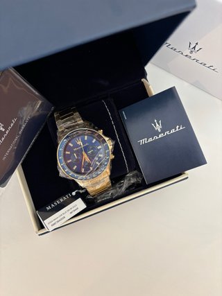 Reloj Maserati SFIDA 44mm CHR Azul/Oro