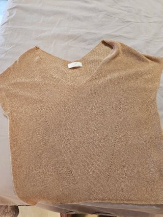 Top punto brillo rosa palo talla única