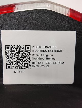 Piloto tras izq renault 1517 8200002473 laguna