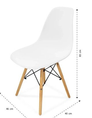 4 Sillas de Comedor Nórdicas Blancas