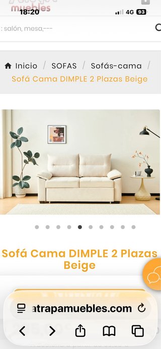 Sofá Cama Beige Sin Estrenar