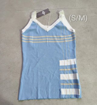 Nuevo Top Camiseta tirantes Cintes azúl pastel