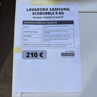 Lavadora Samsung 9kg WW90CGC04DTE