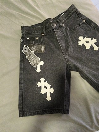 Pantalones cortos vaqueros Chrome Hearts negros