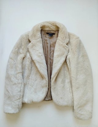 Abrigo pelo sintético Zara Beige