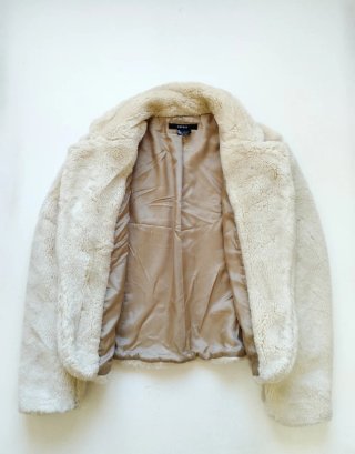 Abrigo pelo sintético Zara Beige