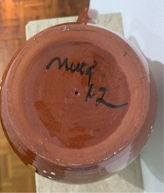 Brocca vino terracotta dipinta a mano