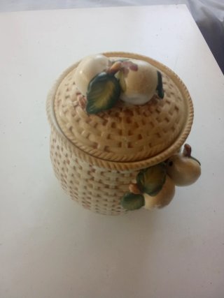Tarro cerámica vintage cesta con fruta
