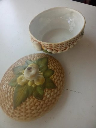 Tarro cerámica vintage cesta con fruta