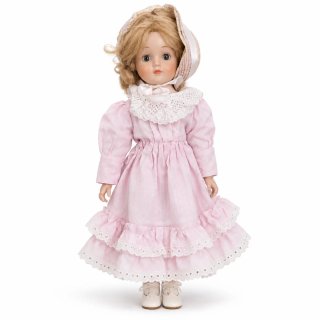 Muñeca de porcelana vintage rosa 45 cms