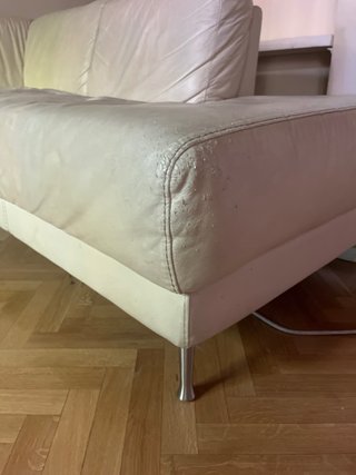Sofá Esquinero Beige Cuero Ikea