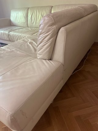 Sofá Esquinero Beige Cuero Ikea