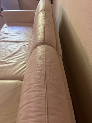 Sofá Esquinero Beige Cuero Ikea