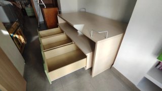 Cama nido juvenil con 3 amplios cajones verdes