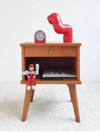 Mesita de noche Mid Century de roble | Francia 60s