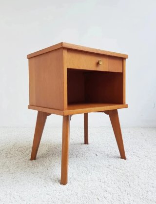 Mesita de noche Mid Century de roble | Francia 60s