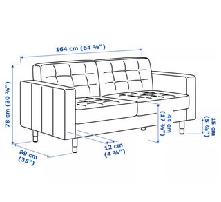 Sofá de dos plazas Ikea tela verde.
