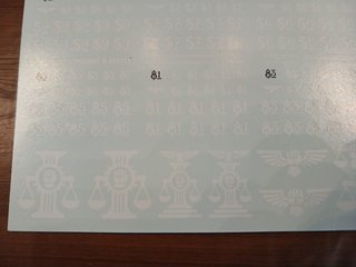 X1 Adeptus Arbites Transfer Sheet Warhammer 40k