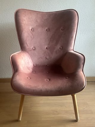 Sillón de Terciopelo Rosa