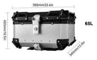 Baúl Moto Aluminio 65L Maleta Trasera