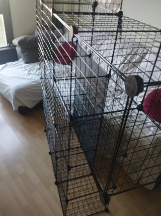 Jaula/Estantería Modular Mascotas Negra