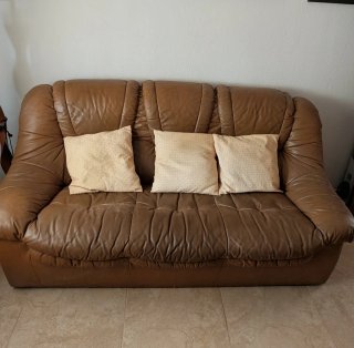 Conjunto de Sofás 3+2 de Piel