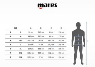 Traje neopreno Mares Reef  de 3mm, talla-3, hombre