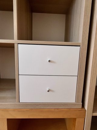 Mueble modular IKEA KALLAX roble claro + cajones