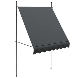 Toldo Manual Retráctil 200x120cm Ajustable Gris