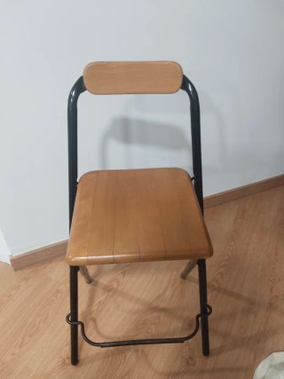 Silla alta plegable madera y metal