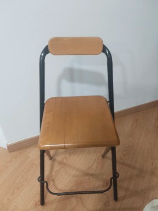 Silla alta plegable madera y metal