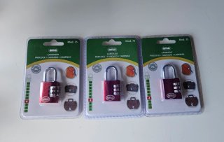 3 Candados Amig Mod. 75 Aluminio Rojo